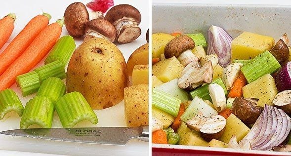 Рецепт. Запеченная курица с овощами